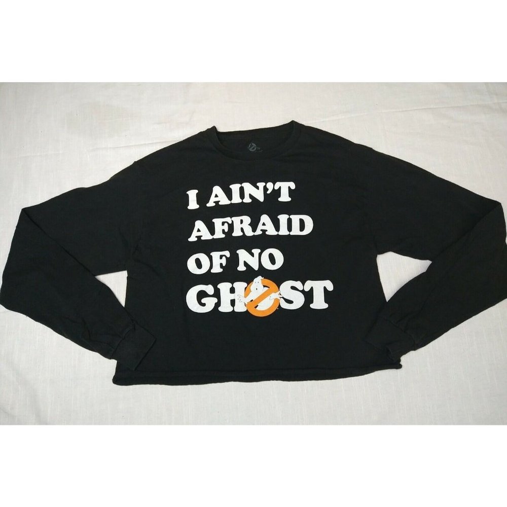 Ghostbusters I Ain't Afraid of No Ghost Women's T Shirt Size S  bottom cropped
